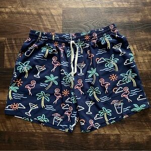 Chubbies neon lights lined pull on colorful beach swim trunks shorts 5.5” Sz 2XL